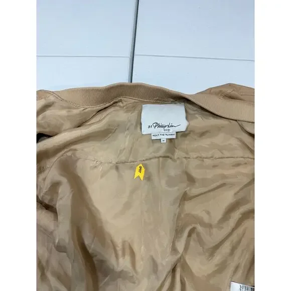 3.1 Phillip Lim Faux Leather Mixed Pocket Bomber Medium - Picture 4 of 6